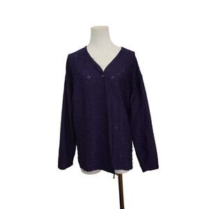 Women's Adolfo studio Blue Pattern Cardigan - Size 2XL